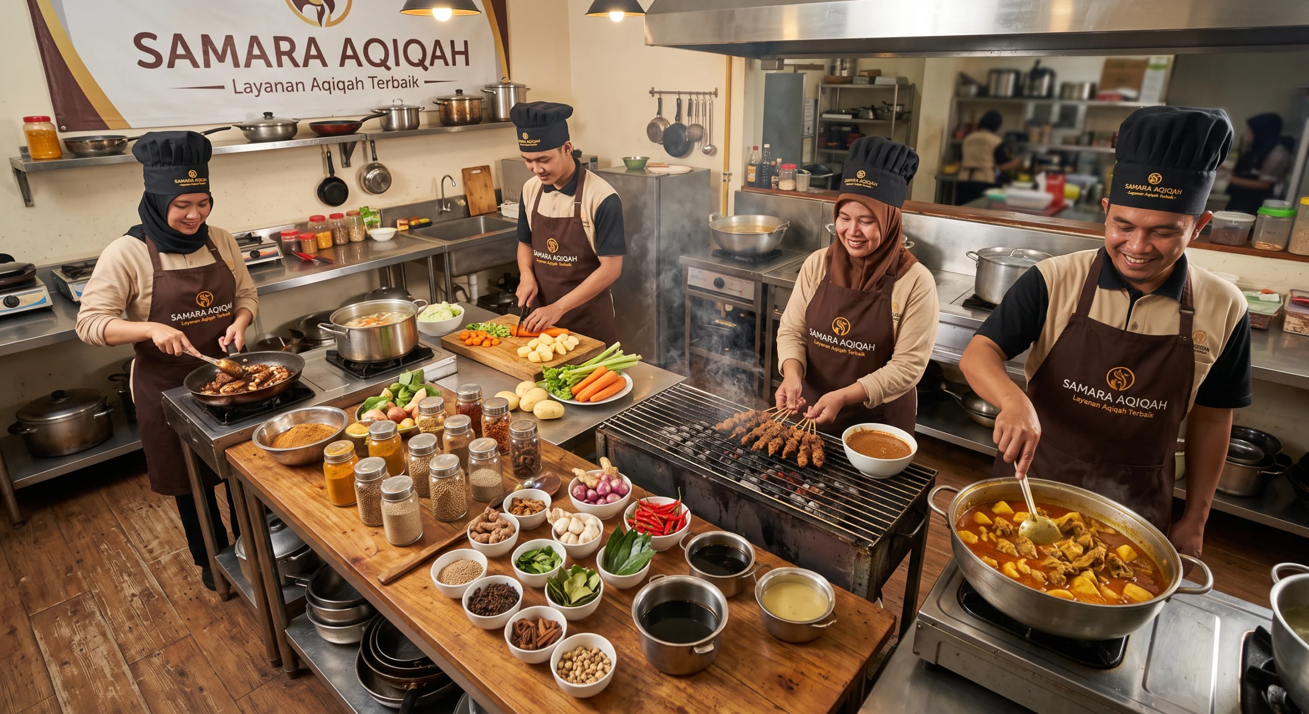 koki profesional Samara Aqiqah sedang memasak atau foto rempah-rempah bumbu dapur.