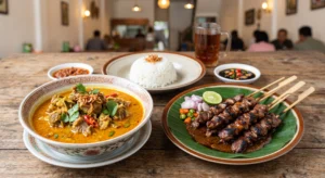 hidangan sate, gulai, atau tongseng kambing Samara Aqiqah yang tampak bersih dan menggugah selera.
