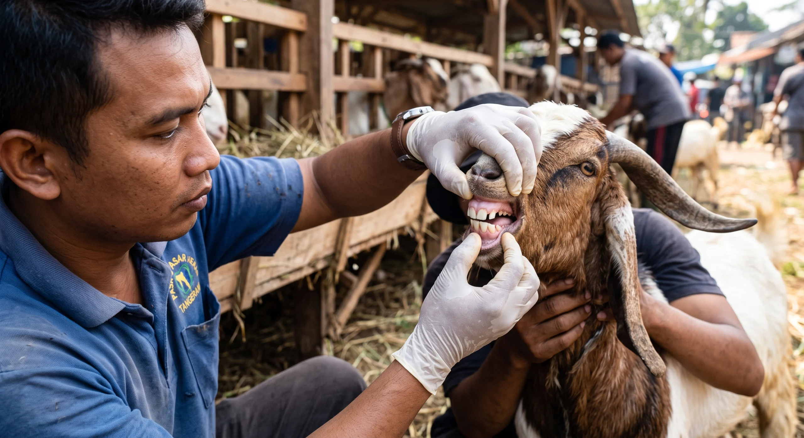 Pengecekan gigi kambing aqiqah poel sesuai syariat